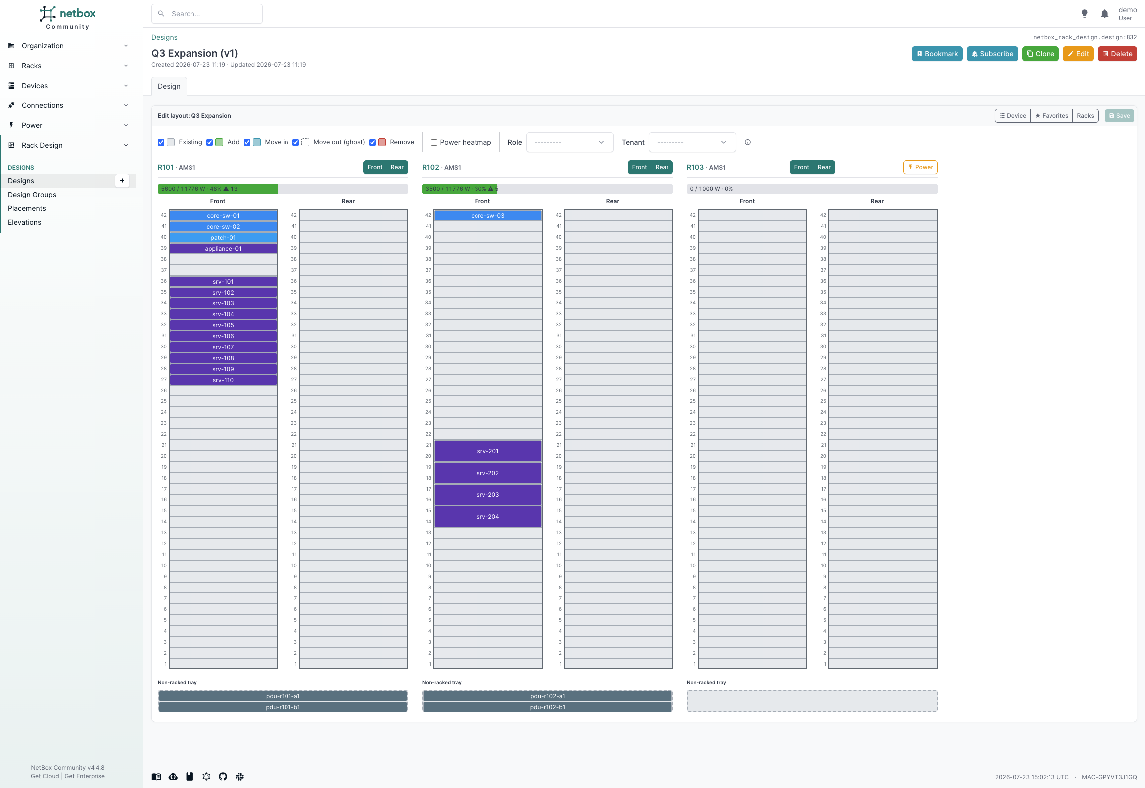 Multi-rack editor